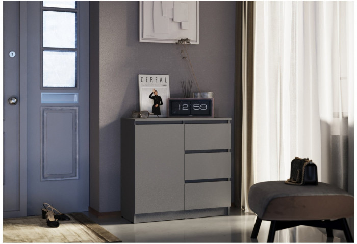 Челси Комод 800 (3 ящик 1 дверь) (Дуб Сонома, Дуб Сонома)