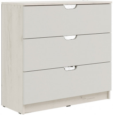 Юниор-4 Комод 3 ящика (800) (Шарли белый, Крафт белый)