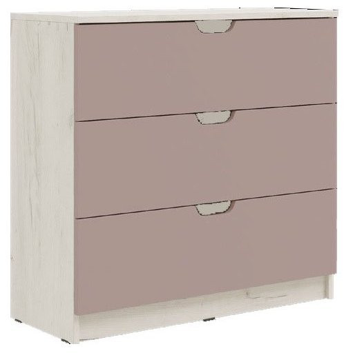 Юниор-4 Комод 3 ящика (800) (Шарли белый, Крафт белый)