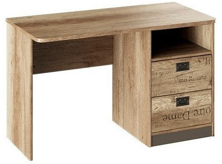 Пилигрим ТД-276.15.02 Стол с ящиками (Дуб Каньон светлый, Фон серый)