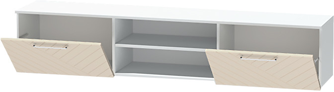 Тумба-2 под ТВ подвесная "Иннэс-7", Белый/Тирамису матовый