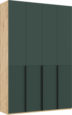 Марвэл Шкаф 4-х створчатый 1600, Браш Мени Грин, Дуб Крафт