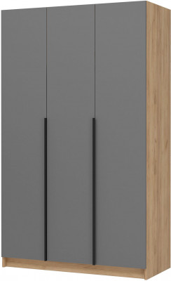 Лион ШК-02 Шкаф 3-х створчатый (1200х2000х550) Дуб крафт/Графит серый
