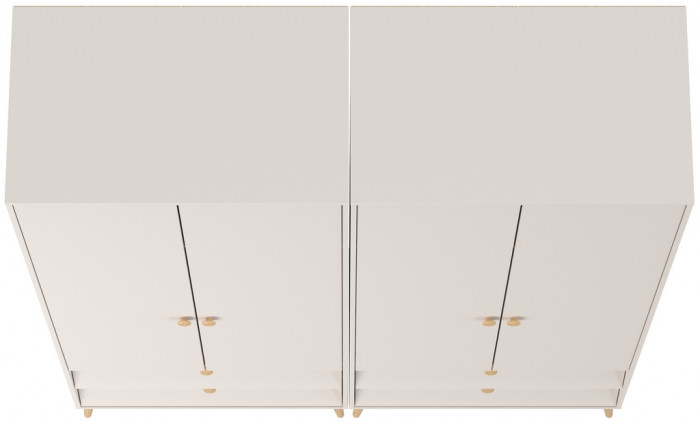 Афина Спальня Шкаф 2-х дверный с двумя ящиками х 2, цвет кашемир серый, ШхГхВ 180,6х56,3х220 см.