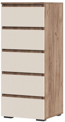 Хелен КМ 03 Комод 502 5 ящиков (0,502х1,188х0,460) кашемир/дуб крафт табачный