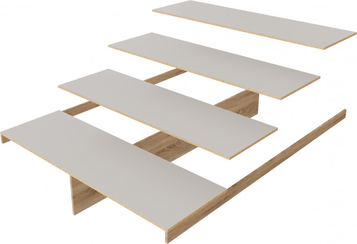 Модульная спальня "Теана", набор 2, Крафт серый/МДФ светло-серый