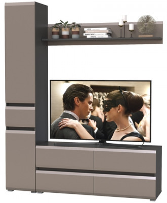 Сидней Комплектация № 051, корпус: антрацит/фасады: МДФ веллюто капучино