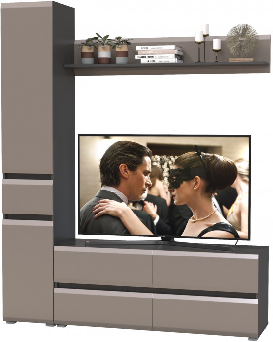 Сидней Комплектация № 051, корпус: антрацит/фасады: МДФ веллюто капучино