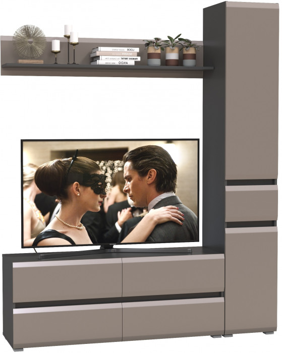 Сидней Комплектация № 051, корпус: антрацит/фасады: МДФ веллюто капучино