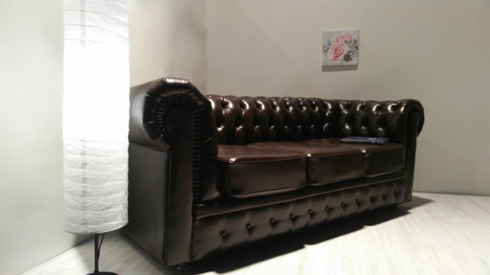 Диван Честер 3- х местный, коричневый