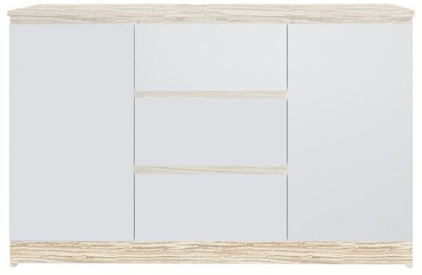 Челси Комод 1200 (2 двери 3 ящика) (Белый глянец, Белый)