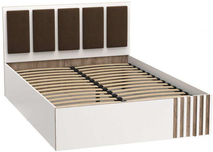Кровать 51.18 Либерти с основанием 1400 Белый / Дуб Каньон