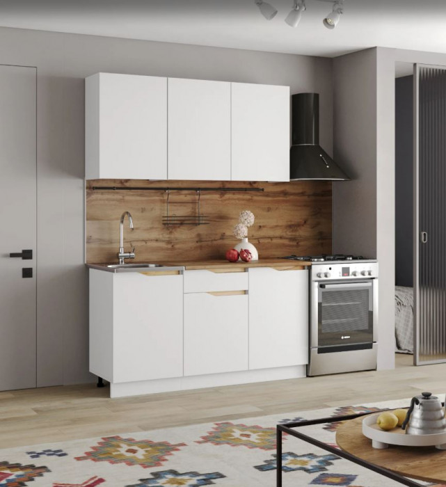 кухня Мирра 1,5 NEW белый/белый