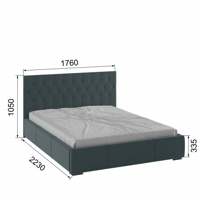 Октавия Кровать интерьерная 160 серый ромб, ПМ