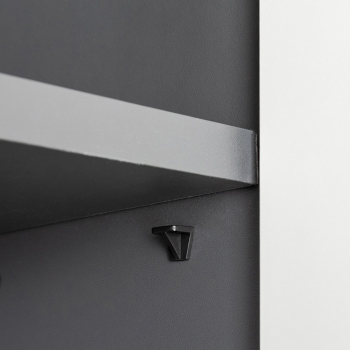 Сидней 13.201 Шкаф-витрина 2 штуки, корпус: антрацит/фасады: МДФ веллюто капучино/прозр. стекло с серой тонир.