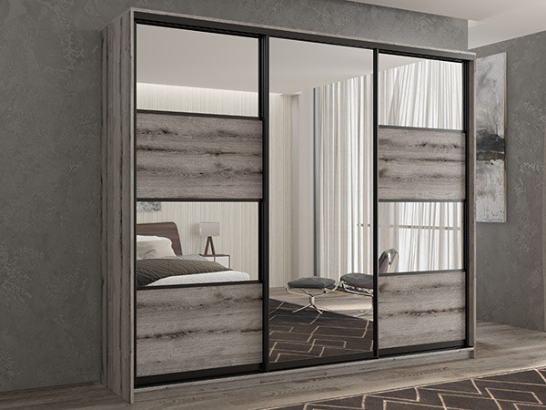 Шкаф-купе Кааппи 5 Эвок Окаменелый 200х45х230 см