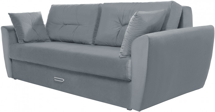 Диван еврокнижка Амстердам 160 ЛЮКС 12 ВЕЛЮР СЕРЫЙ НПБ