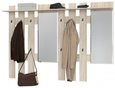 Лира ГК 2-3814+2-3814дубсон Вешалка с зеркалом, дуб сонома