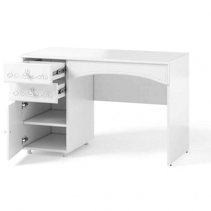 Стол письменный Италия ИТ-15 +ИТ-15А белое дерево