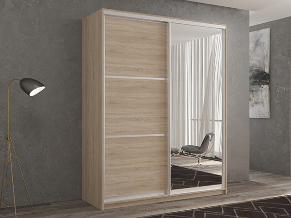 Шкаф-купе Кааппи 2 Сонома Светлый 140х45х230 см