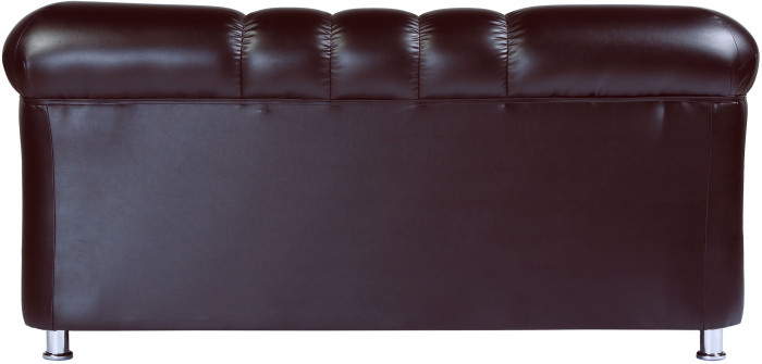Диван Брайтон 2-х местный, экокожа, коричневая