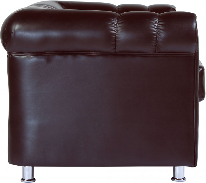 Диван Брайтон 2-х местный, экокожа, коричневая