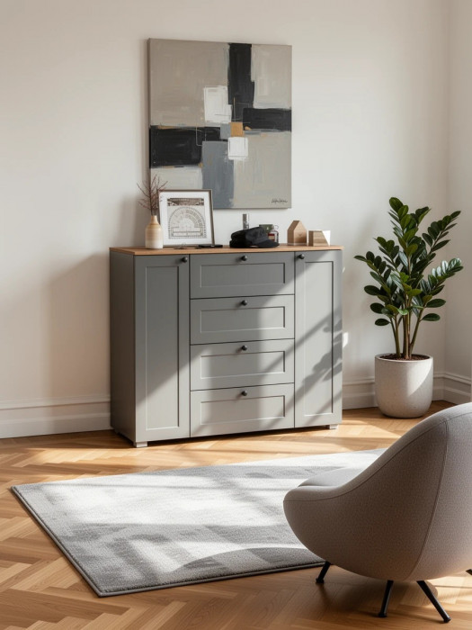 Остин 16.221 Комод, серый графит/дуб крафт золотой