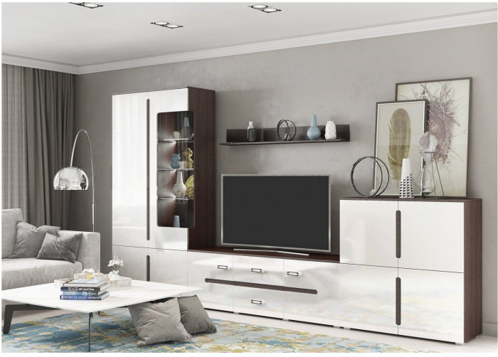 Гостиная Ким, вариант №1 (Дуб Сонома / Бетон темный)