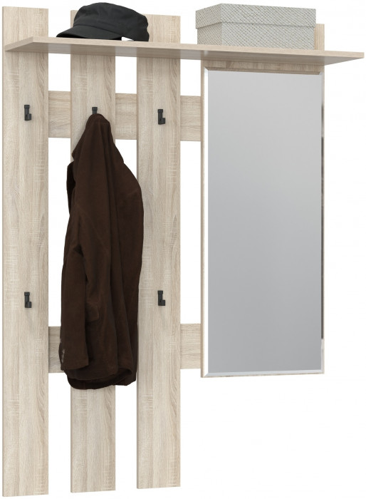 Лира ГК 2-3814дубсон Вешалка с зеркалом, дуб сонома