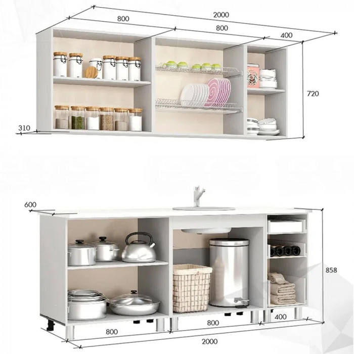 Кухня Крафт 2.0м, Крафт, Черный янтарь