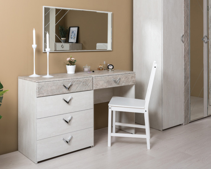 Амели Зеркало навесное 03.240, цвет шёлковый камень, ШхГхВ 50х2х100 см., может крепиться или горизонтально или вертикально