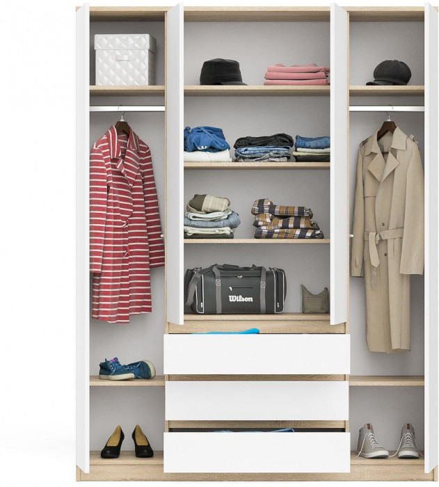 Мори Шкаф МШ1600.1, дуб сонома/белый