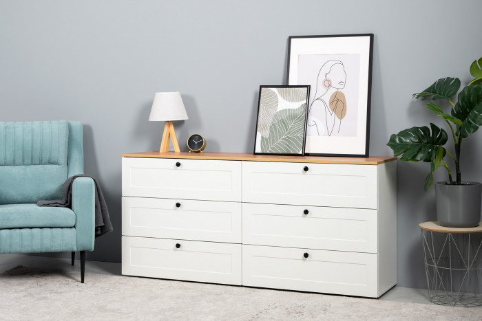 Остин 16.240 Комод, белый шагрень/дуб крафт золотой