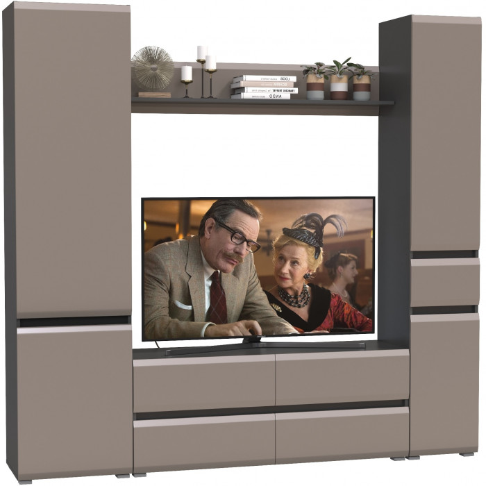 Сидней Комплектация № 053, корпус: антрацит/фасады: МДФ веллюто капучино