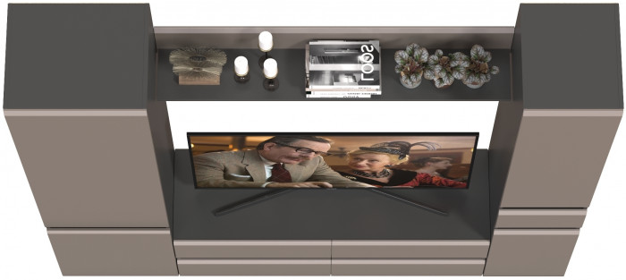 Сидней Комплектация № 053, корпус: антрацит/фасады: МДФ веллюто капучино