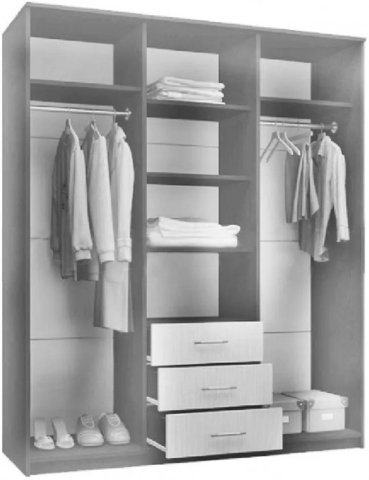 Шкаф-купе Маэстро (Венге / дуб беленый)