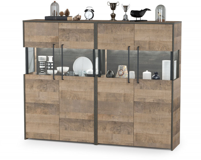 Трувор 13.306 Комод с витриной + 13.306 Комод с витриной, дуб гранж песочный/интра