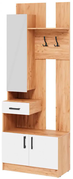 мс для прихожей Вега ВШ-1 дуб крафт золотой/белый