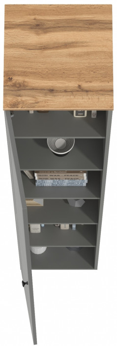 Остин 13.227 Шкаф-пенал, серый графит/дуб крафт золотой