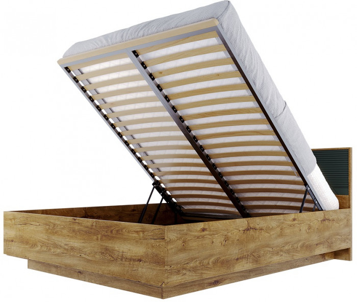 Кровать 160х200 с подъемным основанием "Монтале" - Бетон пайн светлый/Астана роузвуд