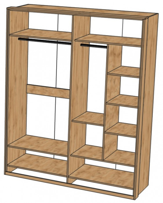 Шкаф для одежды 4-х дверный "Мишель" - Дуб наварра/Антрацит