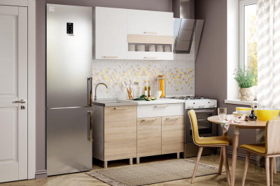 Кухня Айсбери 1,2м ,Белый, Дуб сонома