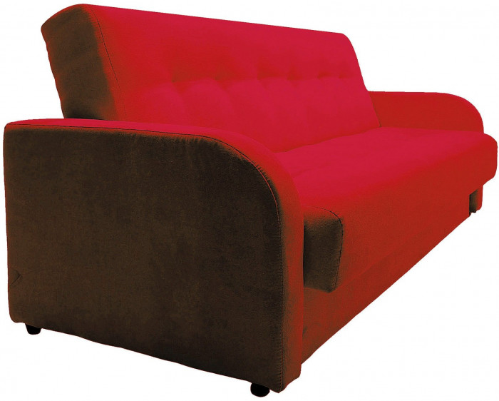 Раскладной диван-кровать, прямой, книжка, цвет красный, велюр, Лондон Люкс 120