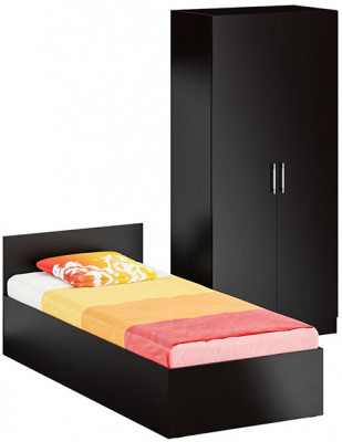 Кровать 0900 + Шкаф 2-х створчатый Стандарт, венге