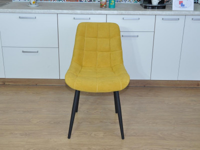 Стул Р / черный /велюр горчица