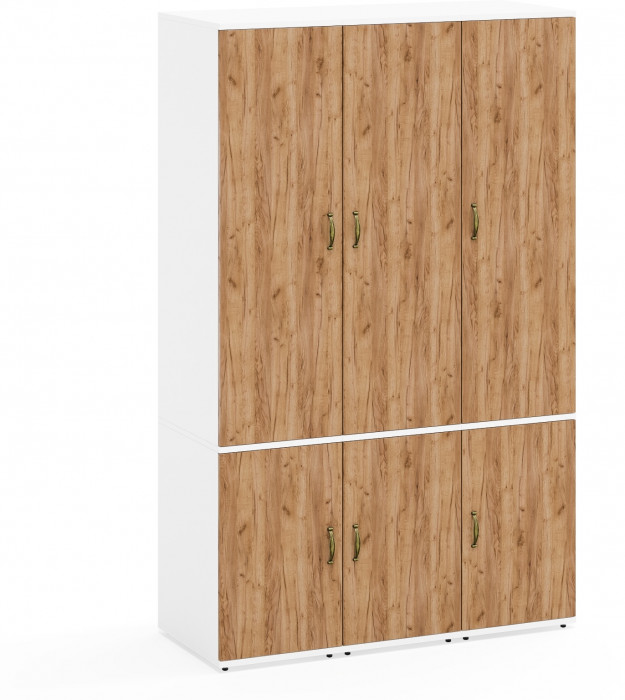 Лидер-8 Пенал МД 23Б 3 шт., белый шагрень/крафт золото