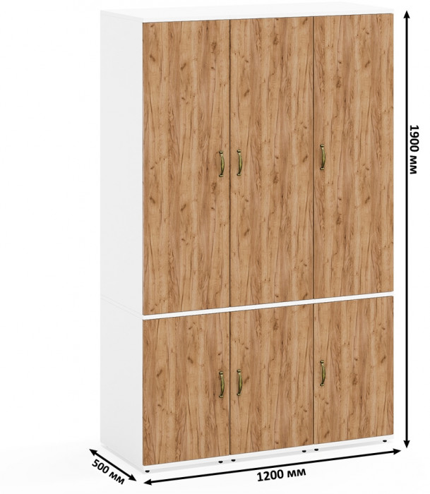 Лидер-8 Пенал МД 23Б 3 шт., белый шагрень/крафт золото