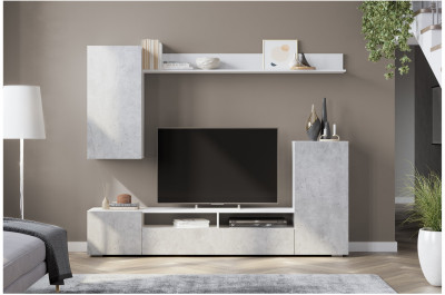 Мебель для гостиной &quot;МГС 4&quot; Белый / Цемент светлый