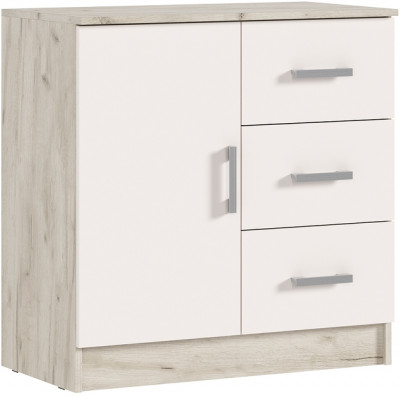 Комод Бася 3 ящика 1 дверь, Крафт серый/Кашемир