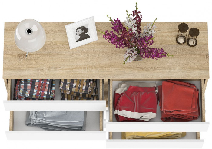 Мори Комод МК1380.6, дуб сонома/белый